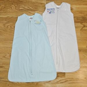 Halo Sleep Sacks, Bundle of 2, Light Teal/Ivory, Size S (0-6M)